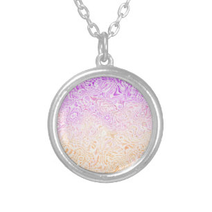 Trippy Squiggly Boho Abstract Trixic Pride Flag Silver Plated Necklace