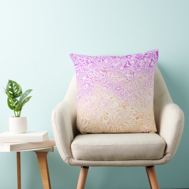 Trippy Squiggly Boho Abstract Trixic Pride Flag Throw Pillow (Chair)