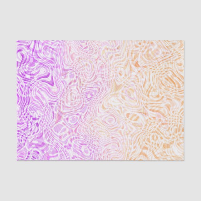Trippy Squiggly Boho Abstract Trixic Pride Flag Tissue Paper (Front)