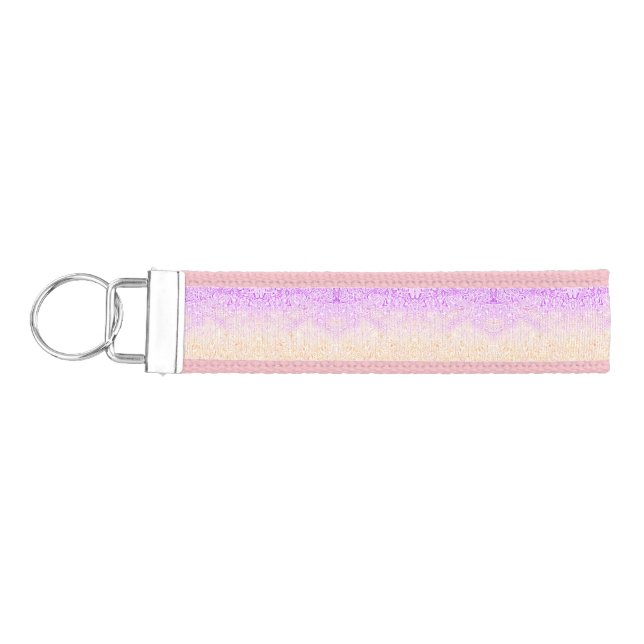 Trippy Squiggly Boho Abstract Trixic Pride Flag Wrist Keychain (Keys on Left)