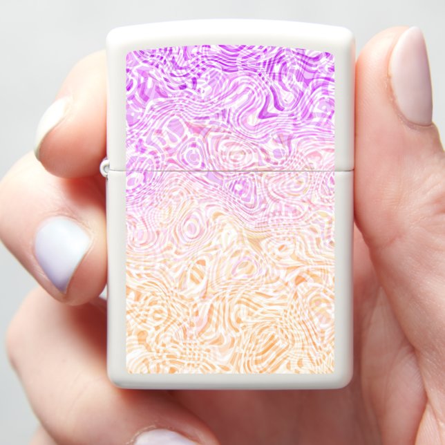 Trippy Squiggly Boho Abstract Trixic Pride Flag Zippo Lighter (In Hand)