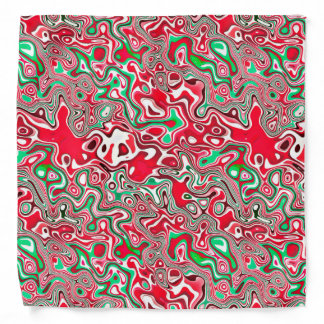 Trippy Squiggly Funky Maximalist Christmas Stripes Bandana