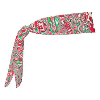 Trippy Squiggly Funky Maximalist Christmas Stripes Tie Headband