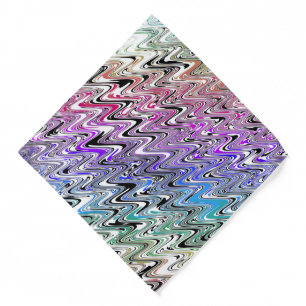 Trippy Squiggly Retro Groovy Colorful Rainbow Wave Bandana