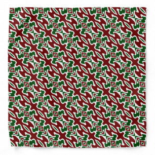 Trippy Squiggly Retro Mod Christmas Stripe Pattern Bandana