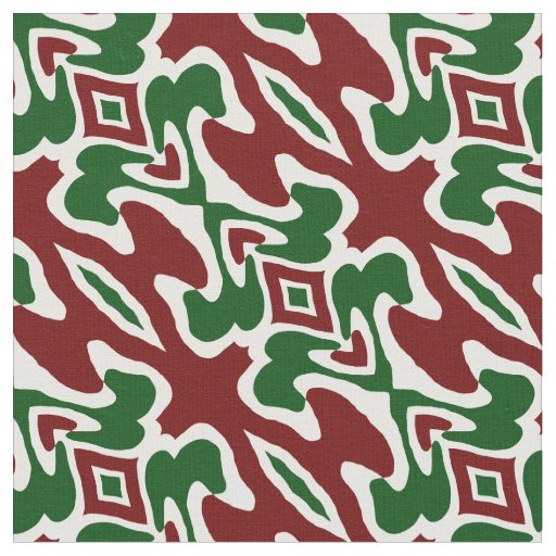 Trippy Squiggly Retro Mod Christmas Stripe Pattern Fabric