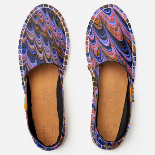 Trippy Squiggly Ripply Bohemian Funky Fractal Art Espadrilles