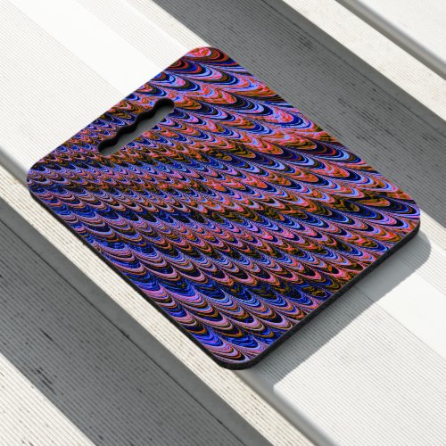 Trippy Squiggly Ripply Bohemian Funky Fractal Art Seat Cushion