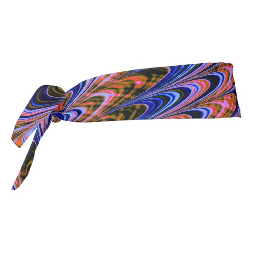 Trippy Squiggly Ripply Bohemian Funky Fractal Art Tie Headband