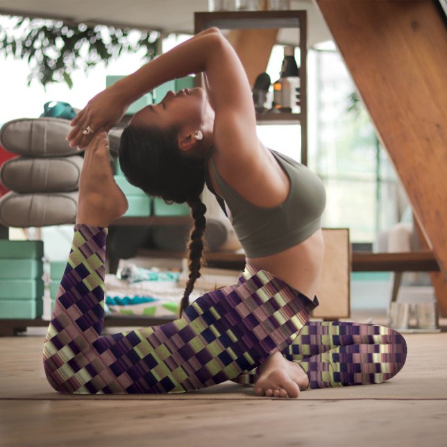 Trippy Stripes Earthy Colors Cool Psychedelic Leggings (Creator Uploaded)