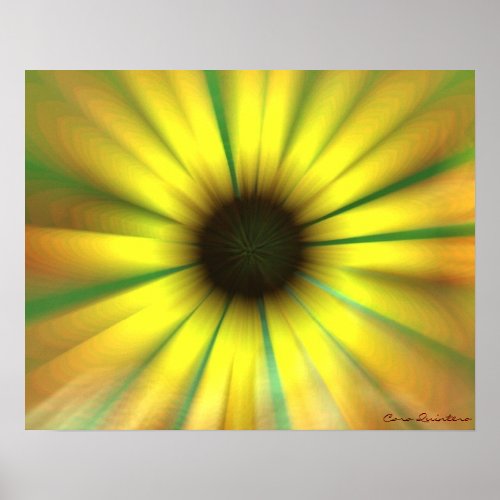 Trippy Sunflower Poster