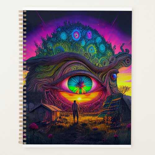 Trippy sunset in abstract surreal day dream planner