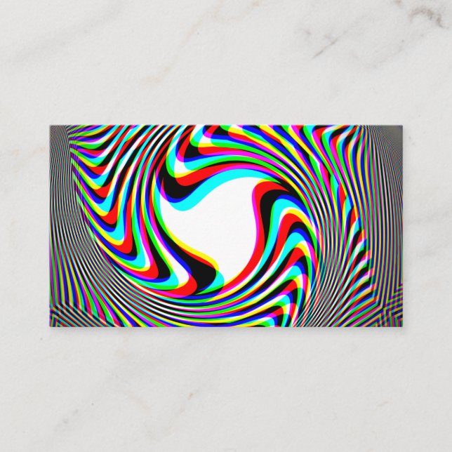 Trippy Swirl Emblem Business Card (Front)