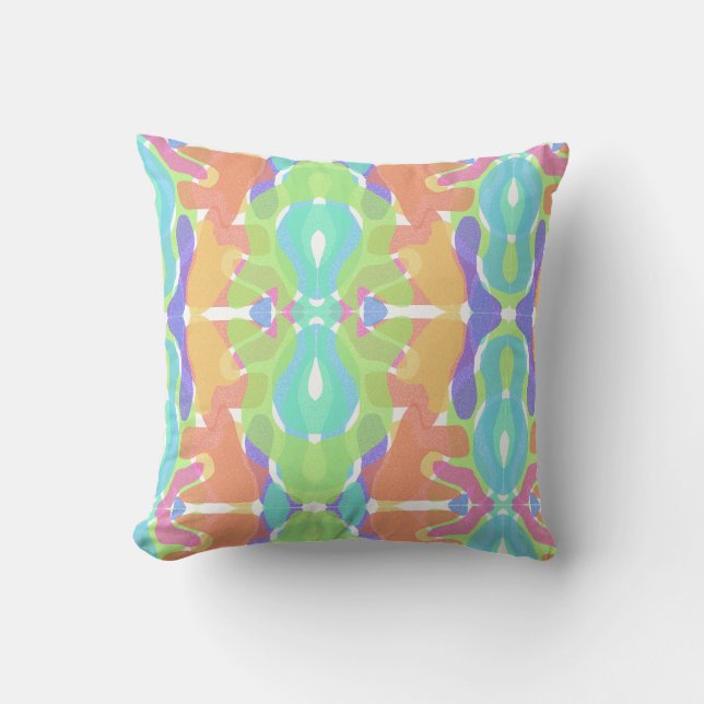 Trippy Swirl Throw Pillow (Front)