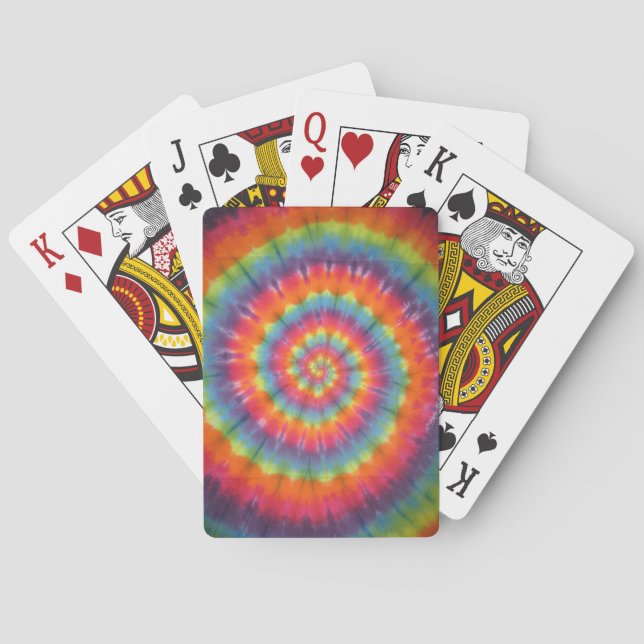 Trippy Swirl Tie Dye Playing Cards (Back)