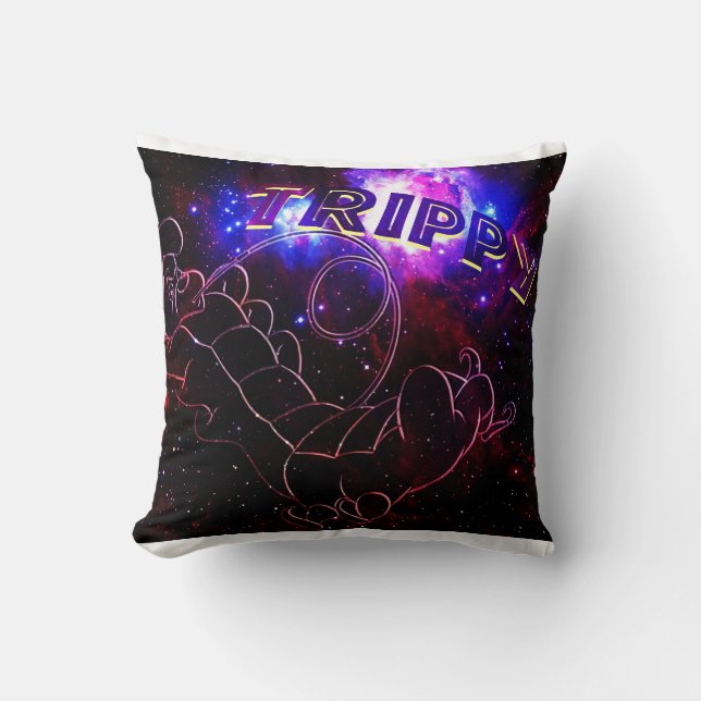 Trippy The caterpillar Throw Pillow (Front)