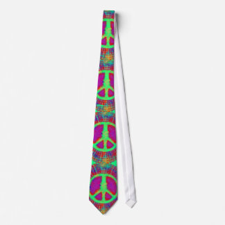 Trippy Tie-Dye Psychedelic Peace Sign Neck Tie