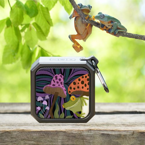 Trippy Tree Frog and Mushrooms  Bluetooth Speaker
