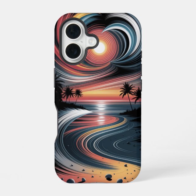  Trippy Tropical Vibes iPhone Case (Back)