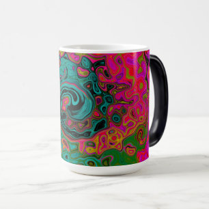 Trippy Turquoise Abstract Retro Liquid Swirl Color Morph Mug