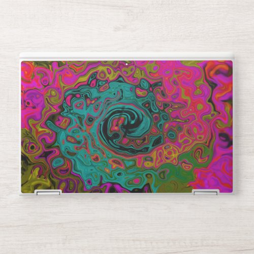 Trippy Turquoise Abstract Retro Liquid Swirl HP Laptop Skin