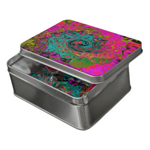 Trippy Turquoise Abstract Retro Liquid Swirl Jigsaw Puzzle