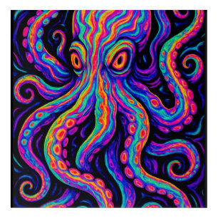 Trippy Vibrant Octopus Acrylic Print