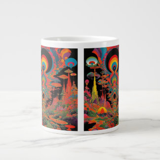 Trippy Vintage 1960s Psychedelic Retro Artwork Giant Coffee Mug