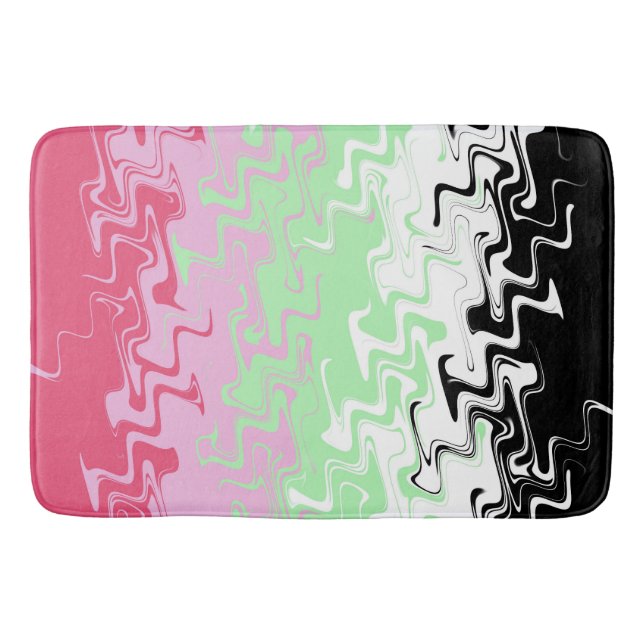 Trippy Wavy Abstract Recipromantic Pride Flag Bath Mat (Front)