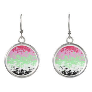 Trippy Wavy Abstract Recipromantic Pride Flag Earrings