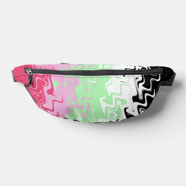 Trippy Wavy Abstract Recipromantic Pride Flag Fanny Pack (Lay Down)