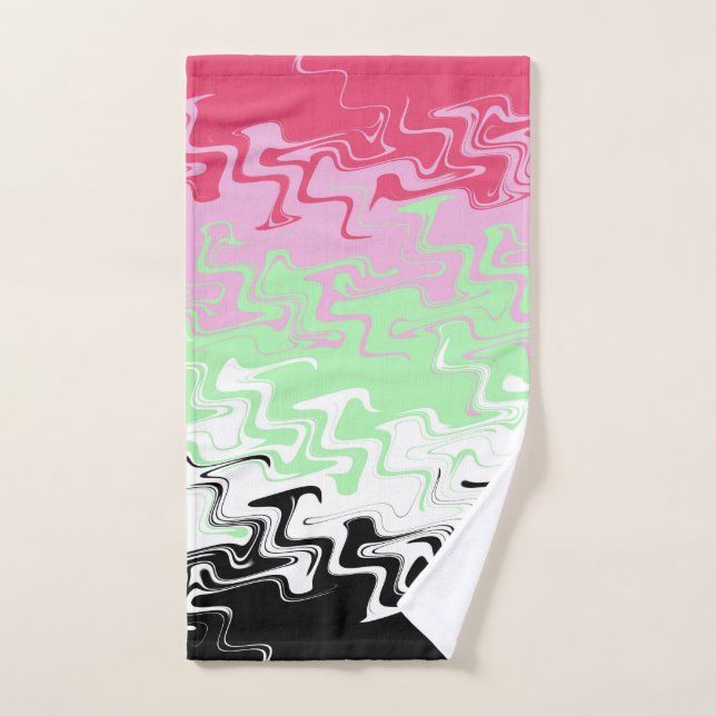 Trippy Wavy Abstract Recipromantic Pride Flag Hand Towel (Hand Towel)