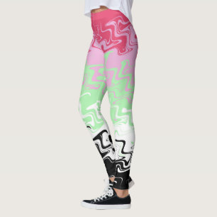 Trippy Wavy Abstract Recipromantic Pride Flag Leggings