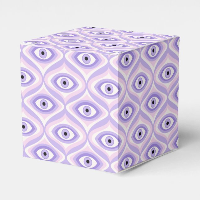 Trippy Weird Eye Pattern - Pastel Purple and Pink Favor Boxes (Front Side)