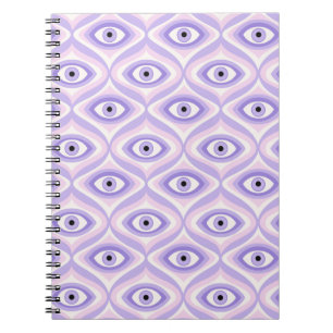 Trippy Weird Eye Pattern - Pastel Purple and Pink Notebook