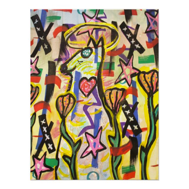 Trippy Whimsical Spiritual Dog Poster| Luke Angel Poster (Front)