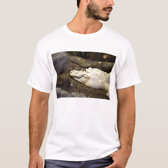 trippy white alligator zoomed reptile T-Shirt (Front)