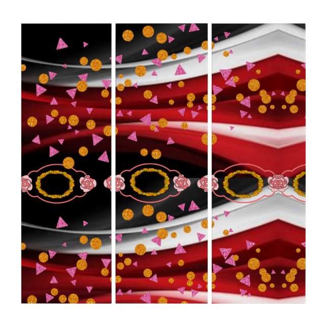 Triptych Abstract Red White Black (Front)