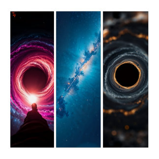 Triptych Acrylic Wall Art – Quasar Singularity