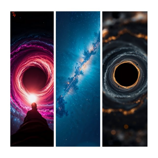 Triptych Acrylic Wall Art – Quasar Singularity (Front)