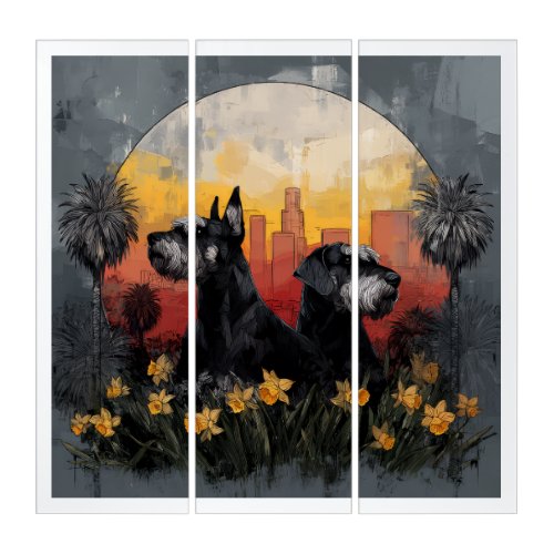 Triptych Art Print – Two Black Dogs