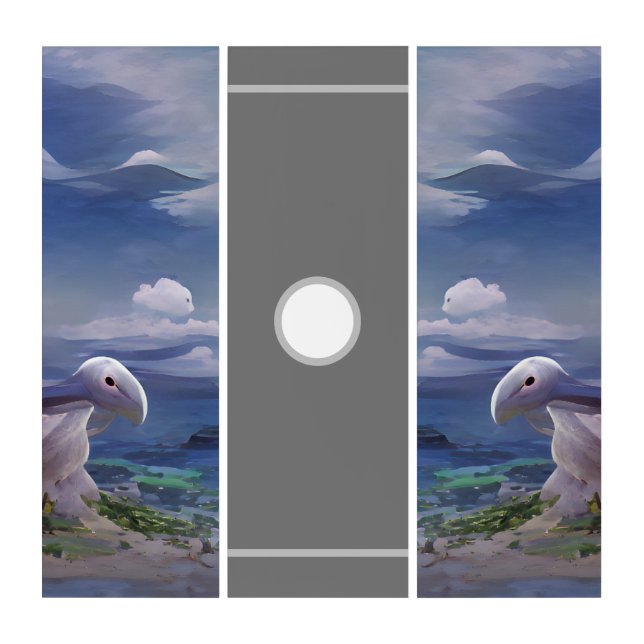 Triptych Art, Sea Parrot On A Cliff, Wall Art Set (Front)