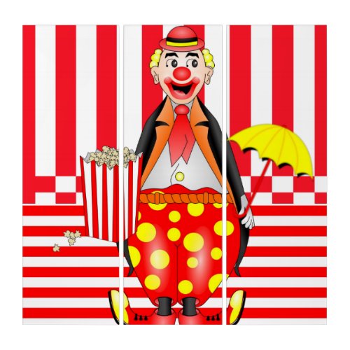 Triptych Clown Red Stripe Popcorn