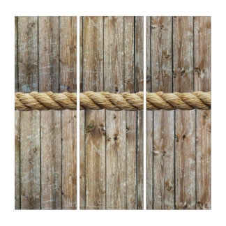 Triptych Country Living Wooden Rope Background