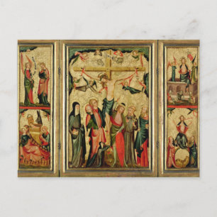 Triptych depicting the Crucifixion of Christ Postcard