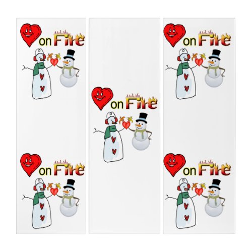 Triptych Hearts on Fire Snowman 