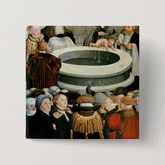 Triptych, left panel, Philipp Melanchthon Button (Front)