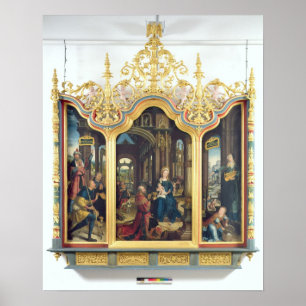 Triptych of the Adoration of the Infant Christ Poster