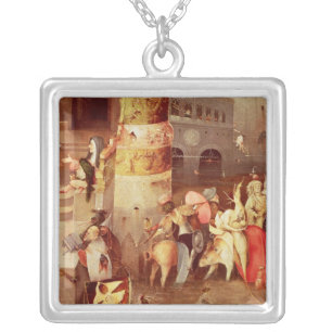Triptych of the Temptation of St. Anthony Silver Plated Necklace