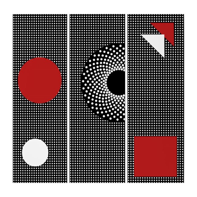 Triptych picture - modern, abstract art (Front)